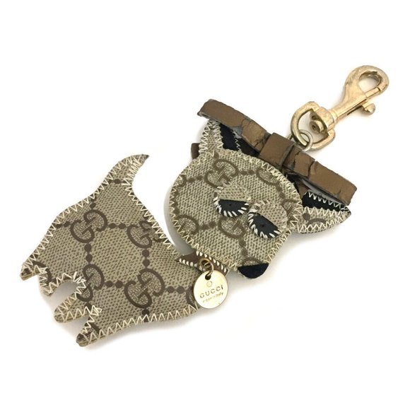 Gucciori Dog GG Logo Canvas Leather Key Holder - Picture 1 of 8